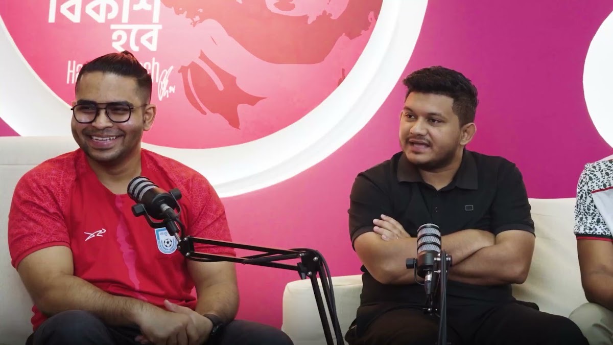Football podcast guests on the bKash Talking Tiki-Taka set